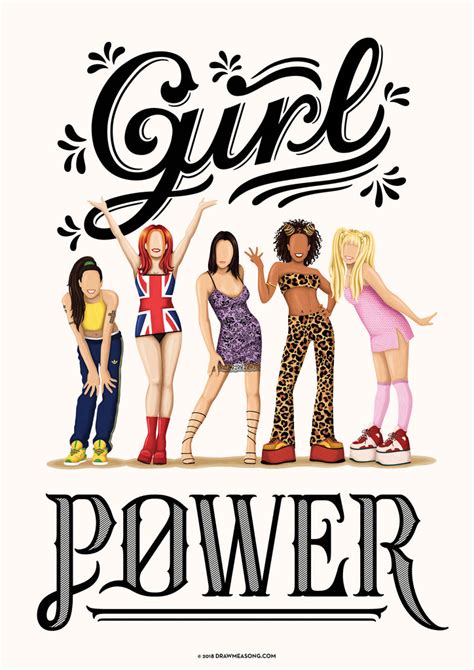 Girl Power Art Print By Draw Me A Song 90s Spice Girls Poster