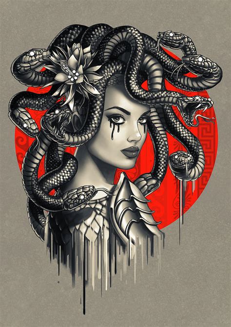 Snake Head Girl Medusa Digital Art By Ben Krefta Fine Art America