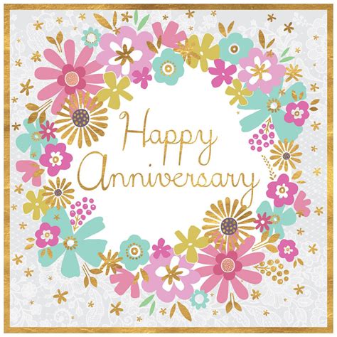 Happy Anniversary Floral Wreath Whistlefish Art Licensing