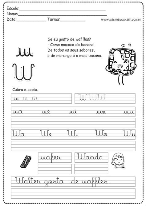 23 Caderno Caligrafia Letra W Kindergarten Curriculum Map Curriculum