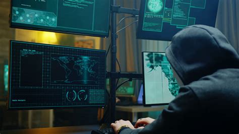 Masked Hacker Stealing Online Information Stock Footage Sbv
