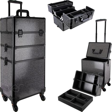 Ver Beauty Professional Rolling Makeup Train Case Heavy Duty Hair Stylist And Makeup Artist