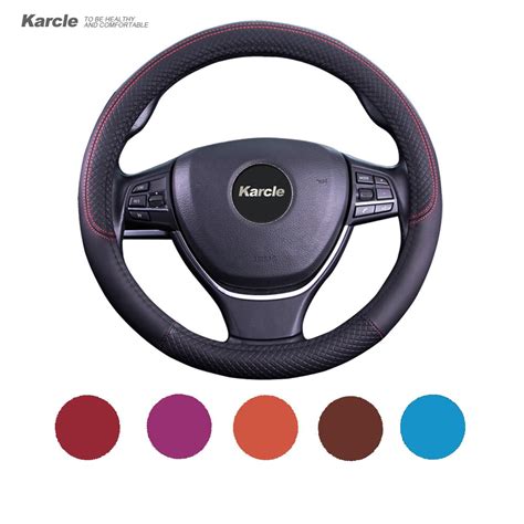 Karcle 38cm Steering Wheel Cover Microfiber Leather Steering Wheel