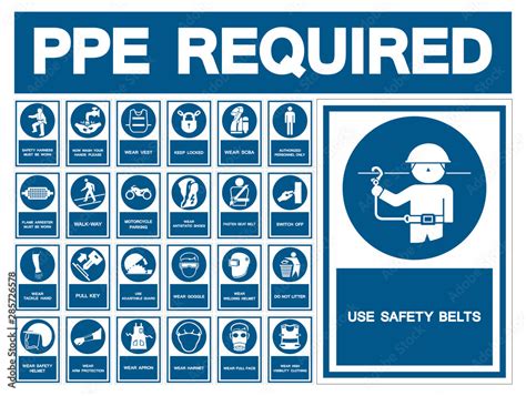 Required Personal Protective Equipment Ppe Symbol Safety Icon Stock