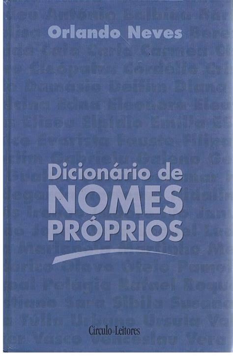 DicionÁrio De Nomes PrÓprios Livraria Santiago