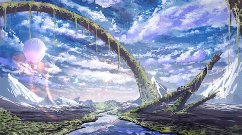 Anime Manga Landscape Sky View Fond Ecran Paysage Paysage