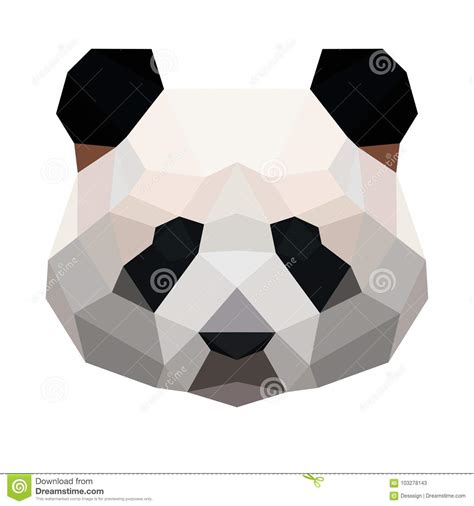Vector Polygonal Panda Isolated On White Stock Vector Illustration