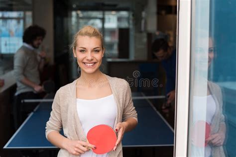 Startup Business Team Playing Ping Pong Tennis Stock Image Image Of