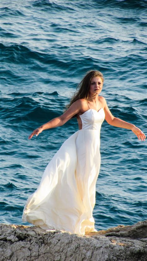 Free Images Sea Ocean Woman Sunset Wave Cliff Model Romance Clothing Bride Dress