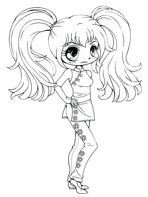 Kawaii Anime Girl Coloring Pages For Kids Coloring Pages