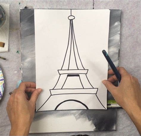 How To Paint An Eiffel Tower Step By Step Painting Kids Canvas Art