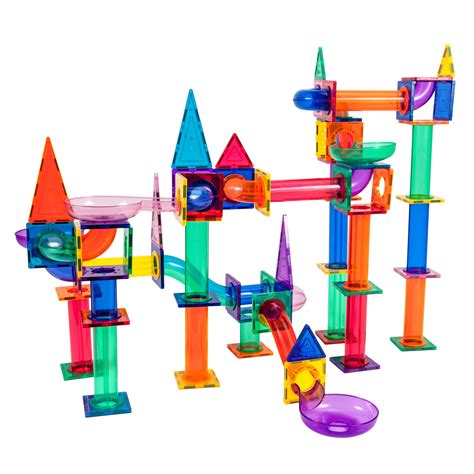 Buy Picassotiles Marble Run 150 Piece Magnetic Tile Race Track Toy Play Set Stem Building
