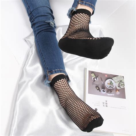 Pcs Women Sexy Black Hollow Out Breathable Fishnets Short Stockings