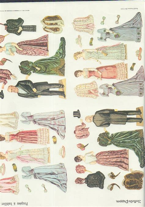 Antique German Paper Doll Sheets Etsy