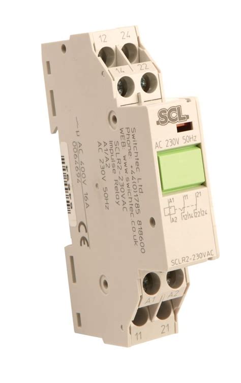 Din Rail Mount Mechanical Latching Relay 16 Amp 2co 16a Impulse