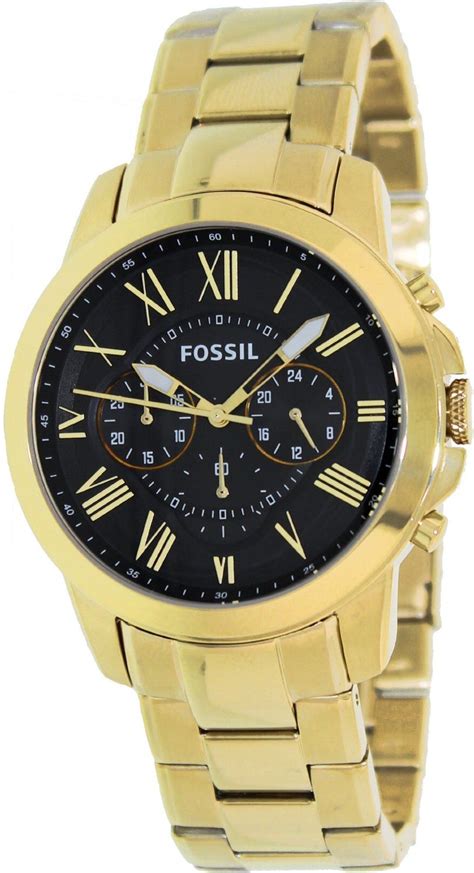 Fossil Grant Chronograph Stainless Steel Watch Gold Tone Fs4815 Gold