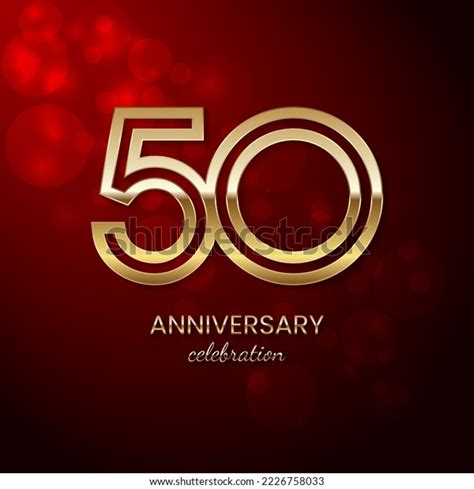 50th Anniversary Celebration Birthday Logo Design Stock Vector Royalty