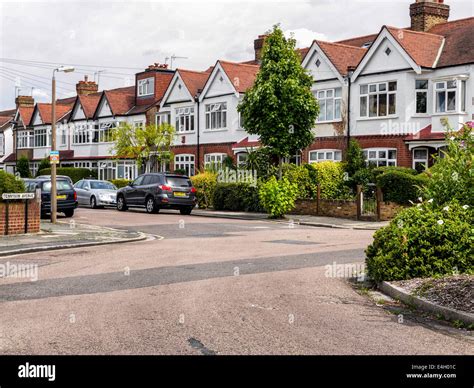 Typical Terraced Houses In Suburb Of Twickenham Greater London Uk