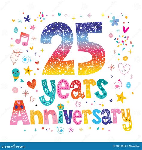 Twenty Five Years Anniversary Stock Vector Illustration Of Lettering