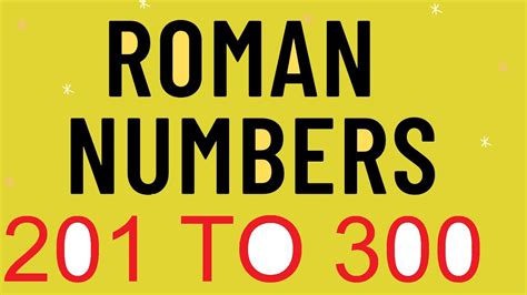 Roman Numbers 201 To 300 Roman Numerals 201 To 300 Roman Ginti 200