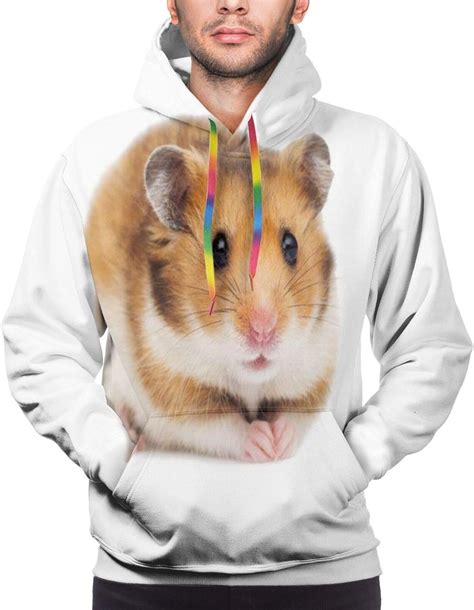 Mens Hoodie Cute Hamster Unisex 3d Novelty Hoodies Pullover Sweatshirt