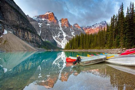 Moraine Lake Boats In Banff National Park The Canadian