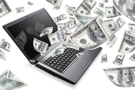 Laptop With 100 Dollars Earn Money Stock Image Image Of Computer