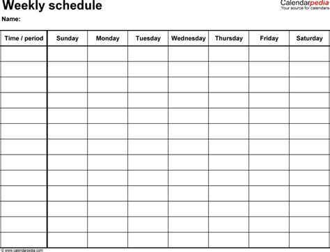 Monday To Sunday Schedule Month Calendar Printable