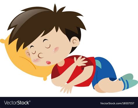 Boy Sleeping On Yellow Pillow Illustration Download A Free Preview Or