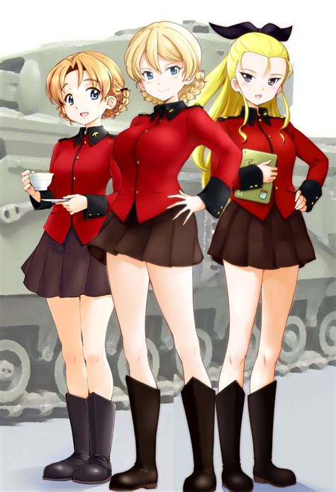 Safebooru 3girls Assam Girls Und Panzer Bangs Black Bow Black