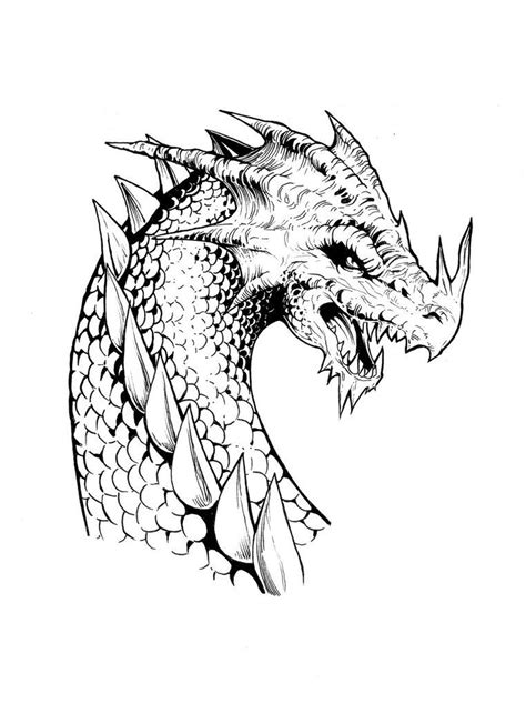 Realistic Dragon Head Coloring Pages