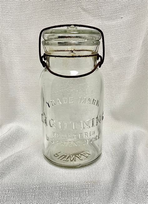 Rare Antique Putnam Lightning Clear 1 Quart 32 Oz Glass Canning Jar
