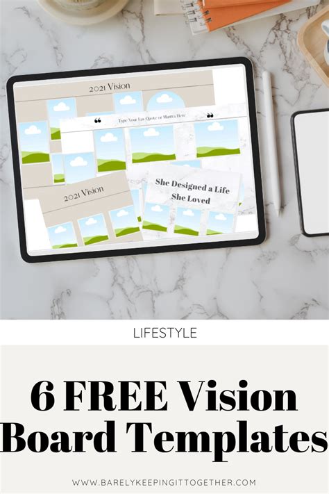 6 Free Vision Board Templates Barely Keeping It Together