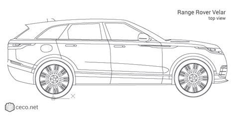 Autocad Drawing Range Rover Velar Suv Land Rover Suburban Truck Side V