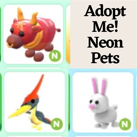 Jual Neon Pets Adopt Me Neon Lunar Ox Neon Bunny Neon Glyptodon