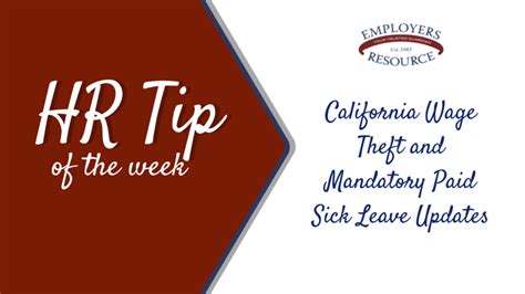 ca updates theft and mandatory paid sick leave employers resource