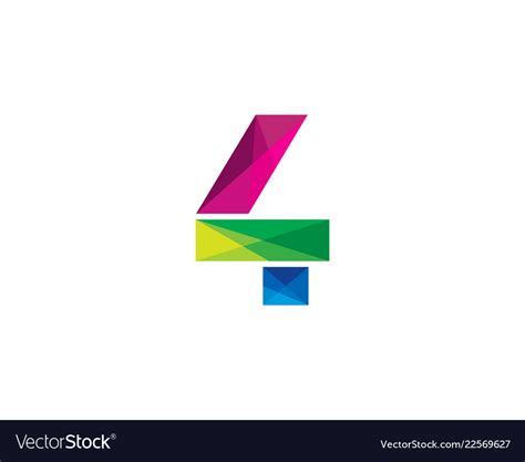 4 Colorful Letter Logo Icon Design Royalty Free Vector Image