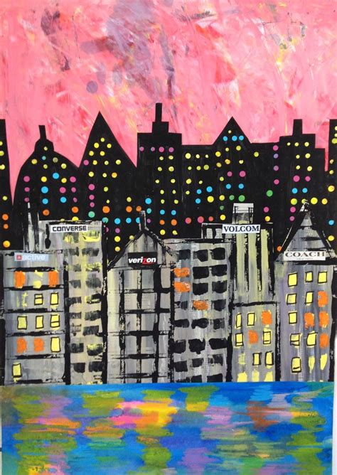 Mixed Media Cityscape Collages Cityscape Art Art Lessons 3rd Grade Art
