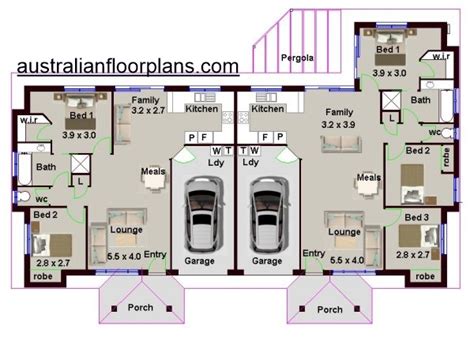 5 Bedroom Duplex House Plan173du Dual Living Plans Australia Duplex