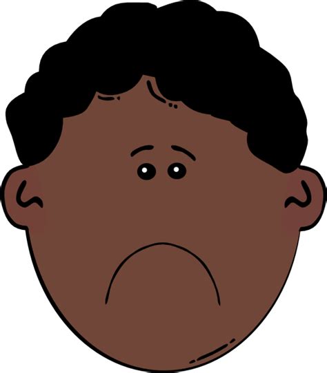 Sad Face Cartoon Boy