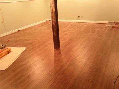 Engineered wood flooring in basement. Best Basement Flooring Consideration
