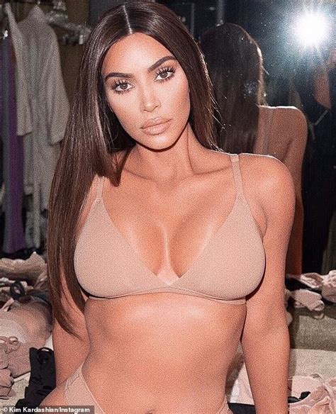 Kim Kardashian Poses In Nothing But Her Nude Skims Lingerie Daily Mail Online