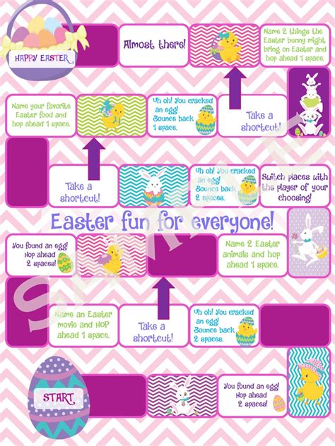 Easter Board Game Printable Party Activity Or Party Favor