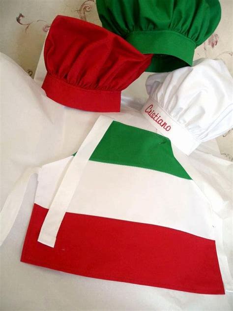 Italian Flag Chef Set With Personalized Hat Sizes For Baby Toddler