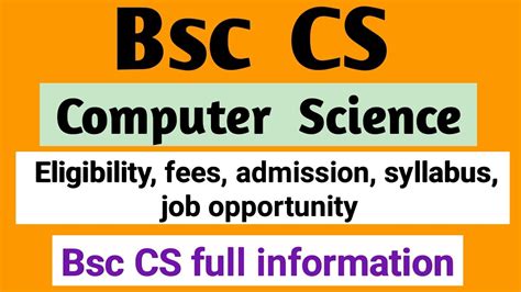Bsc Computer Science Course Details In Hindi Bsc Computer Science Job