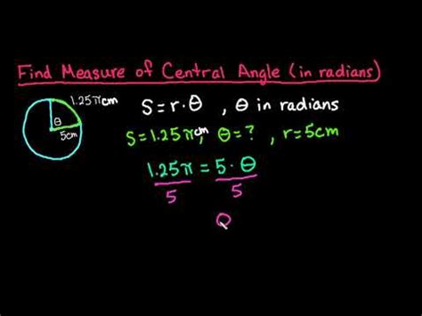 Keep reading to learn more about each unit of measure. Find Measure of Central Angle in Radians - YouTube