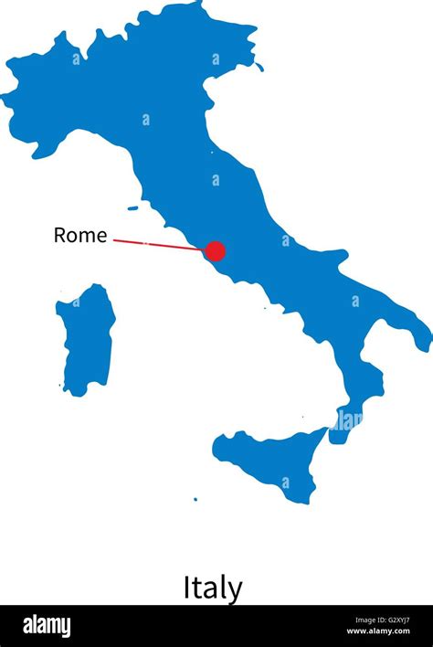 Vector Detallado Mapa De Italia Y La Ciudad Capital Roma Imagen Vector