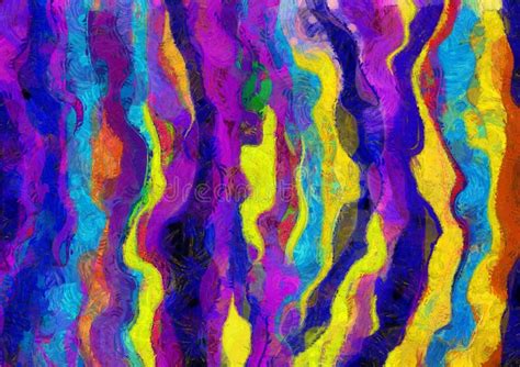 Blue And Purple Oil Painting Abstract On Canvas Stock Illustration