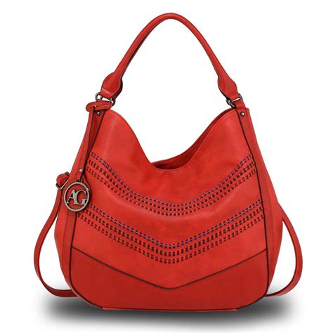 Ag00554 Red Womens Hobo Shoulder Bag
