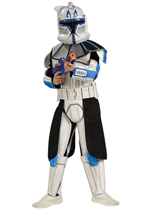 Deluxe Child Blue Clone Trooper Rex Costume Kids Star Wars Halloween